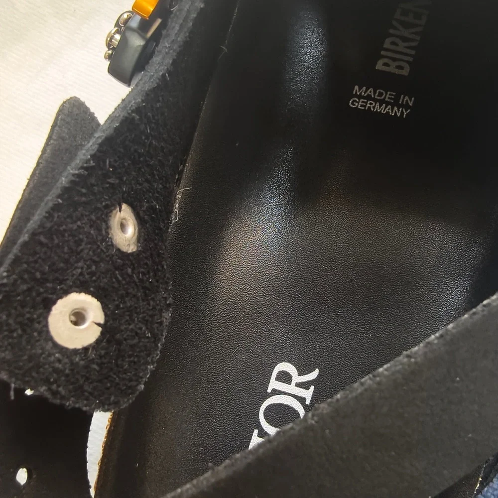 Dior Black Suede Platform Slingback Clogs with Metal Accents